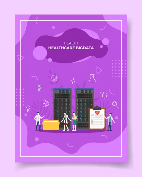 Cuidado Salud Bigdata Concepto Médico Para Plantilla Banners Volante Libros — Vector de stock