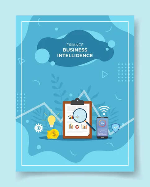 Conceito Business Intelligence Para Modelo Banners Folheto Livros Capa Revista — Vetor de Stock