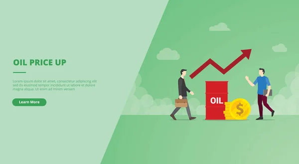 Preço Petróleo Para Cima Para Modelo Site Página Inicial Ilustração — Vetor de Stock