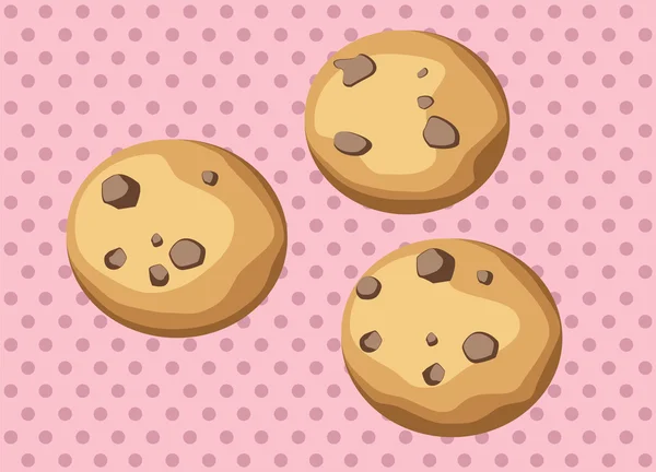 Cookies aux pépites de chocolat — Image vectorielle