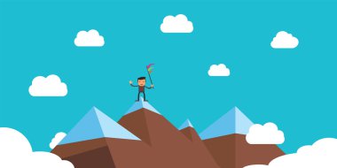 businessman success on peak performance