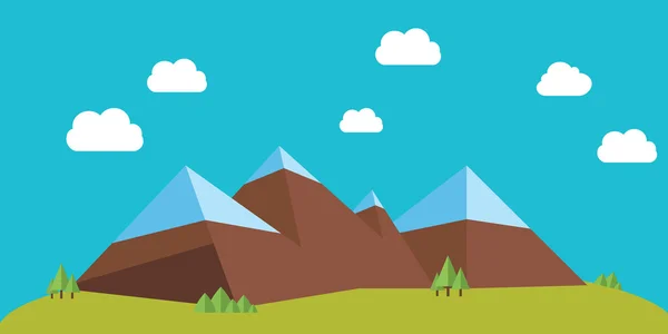 Flat mountains — Stock Vector