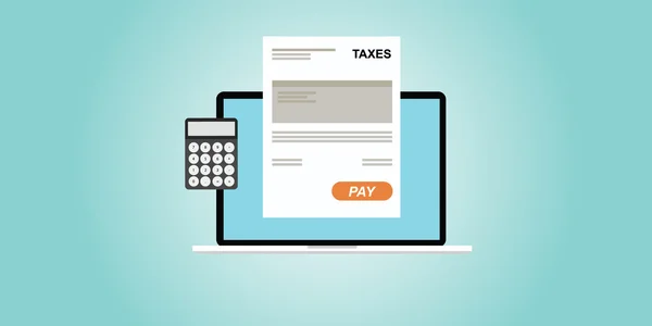 Online payment  taxes — Stock vektor