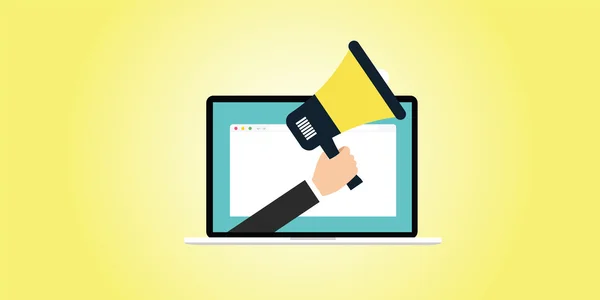 Digital marketing with notebook