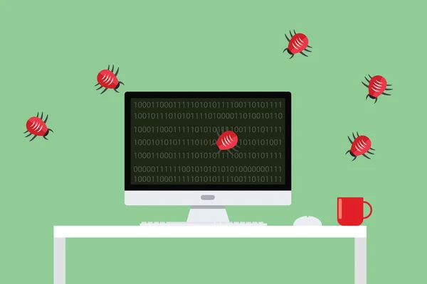 Malware virus attaque de sécurité — Image vectorielle