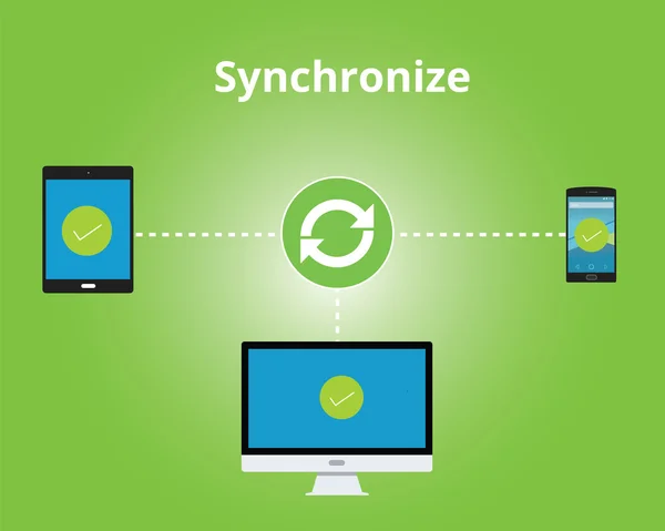 Sincronizar entre múltiples plataformas — Vector de stock