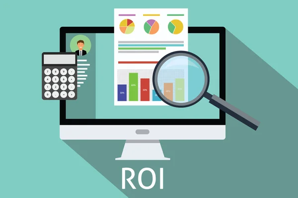 ROI rendement op investeringen — Stockvector