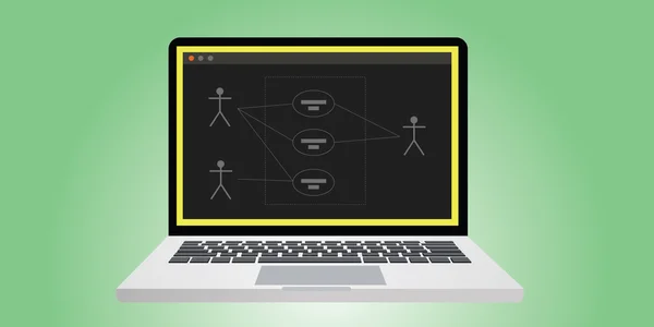 Uml modello unificato linguaggio d'uso caso diagramma — Vettoriale Stock