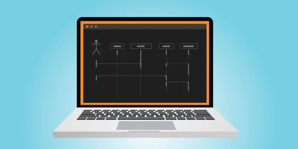 Uml diagramma di sequenza linguistica di modellazione unificata — Vettoriale Stock