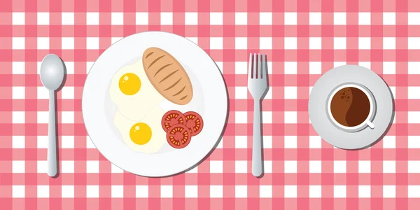 Frühstücksmenü mit Eierbrot — Stockvektor