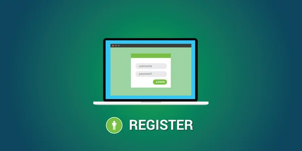 Registrace online koncept — Stockový vektor