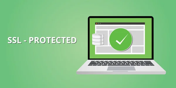 Ssl proteção certificada — Vetor de Stock