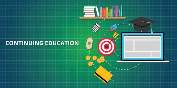 Proceso de educación continua — Vector de stock