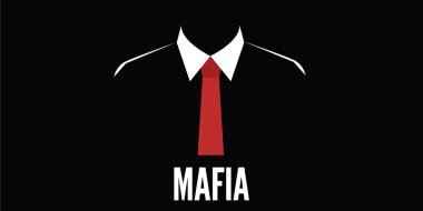 mafia man silhouette crime red tie clipart
