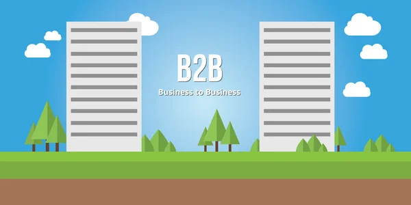 Business to busines concetto b2b edificio aziendale — Vettoriale Stock
