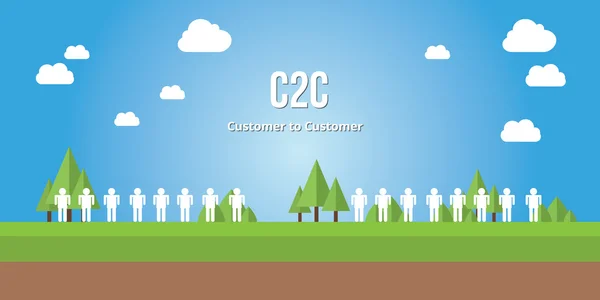 C2c customer to consumer with people — Stock Vector