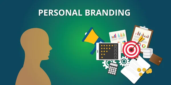 Branding personnel avec des objectifs de réalisation du marché vous-même — Image vectorielle