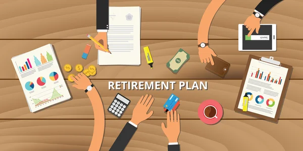 Planificación financiera de la jubilación consultar preparación — Archivo Imágenes Vectoriales