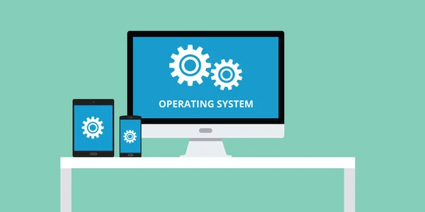 Oprogramowanie systemu operacyjnego międzyplatformowa elastyczne — Wektor stockowy