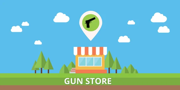 Tienda de armas comprar pistolas icono vector stock aislado — Vector de stock