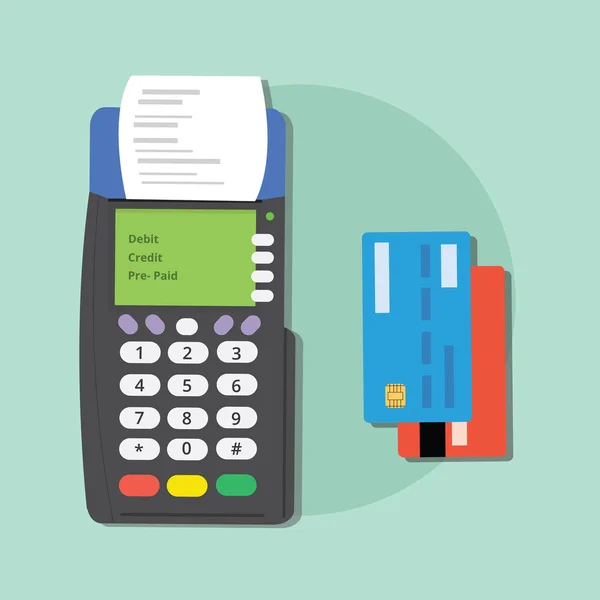 Creditcard merchant machine debet tools geïsoleerde ecommerce betalen — Stockvector