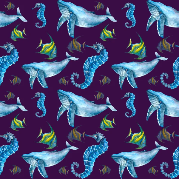 Ocean animals pattern — Stock Photo, Image