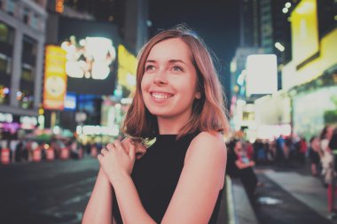 Woman tourist in New York City