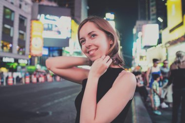 Woman tourist in New York City