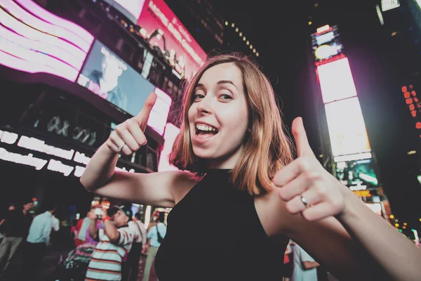 Woman tourist in New York City