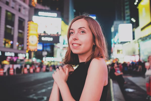 Женщина-турист в Нью-Йорке — стоковое фото