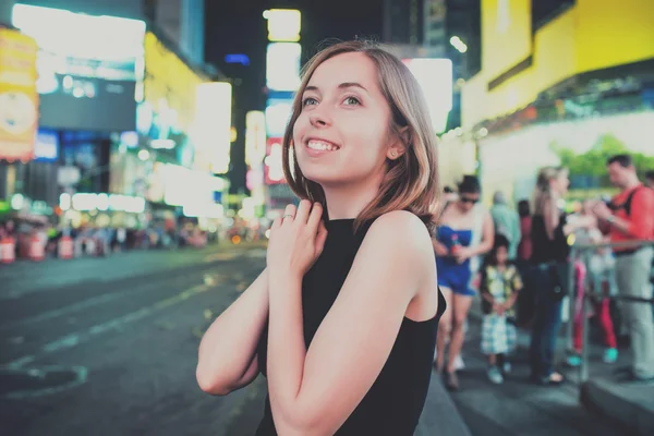 Woman tourist in New York City