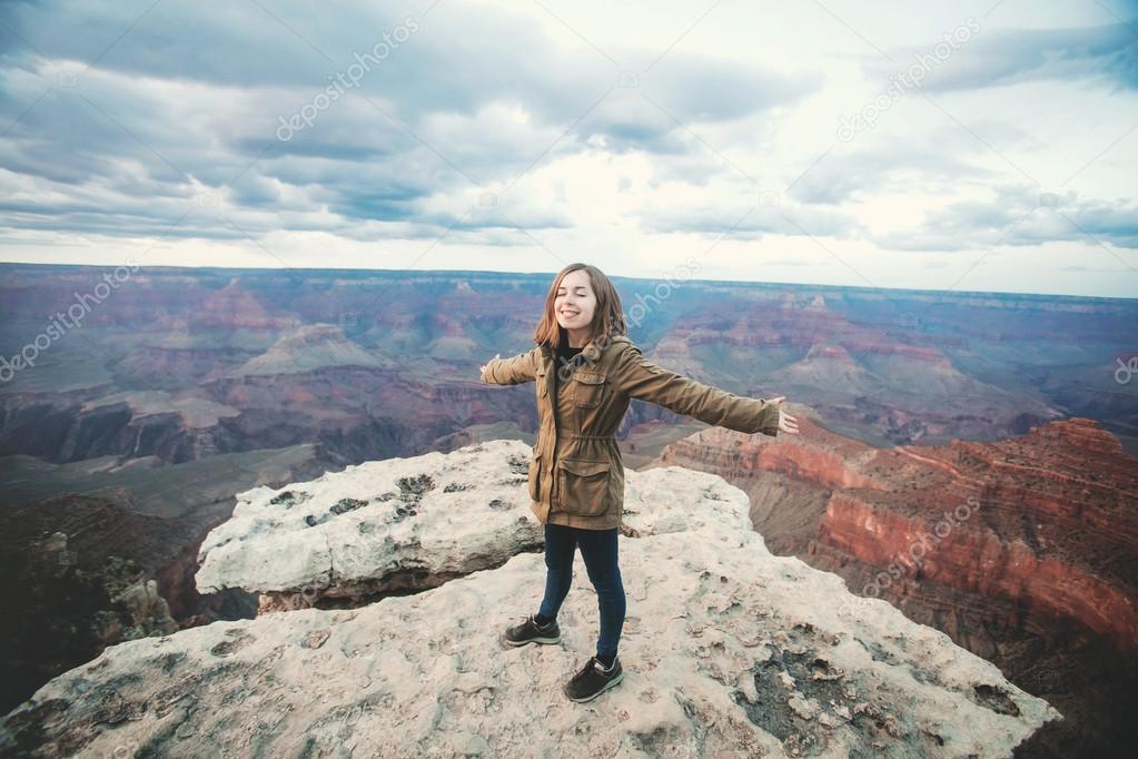 Teenager girl at Grand Canyon