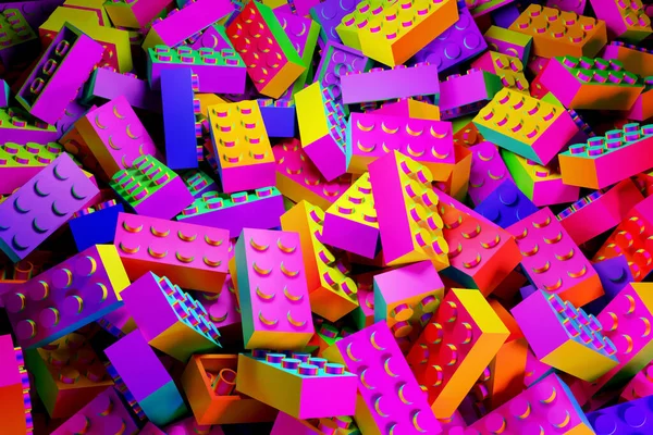 Uma Montanha Legos Coloridos — Fotografia de Stock