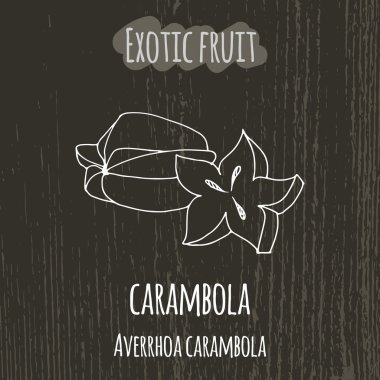 El carambola çizim Illustration. Averrhoa carambola