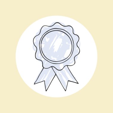 Kurdele simgeli rozet.