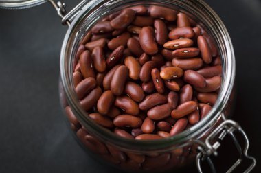 Kırmızı barbunya fasulyesi, yakın çekim