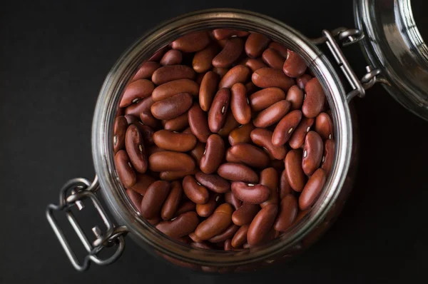 Camdan bir gıda konteyner kırmızı barbunya fasulyesi