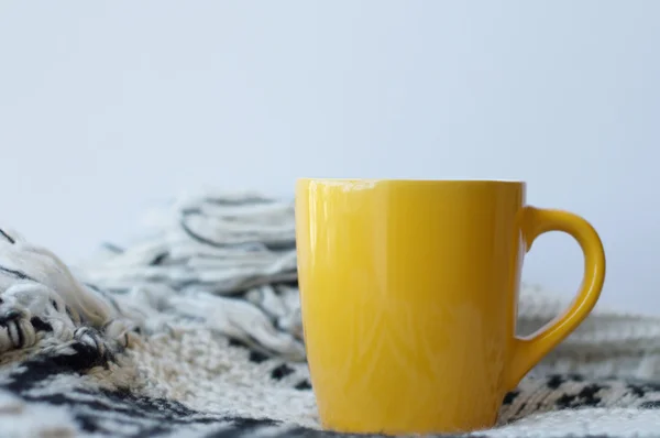 Yellow mug on white background — Stock Photo, Image