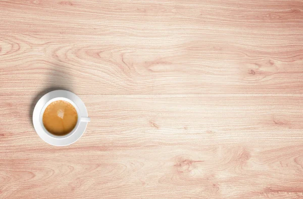 Kaffeebecher Und Bohnen Von Oben Isoliert — Stockfoto