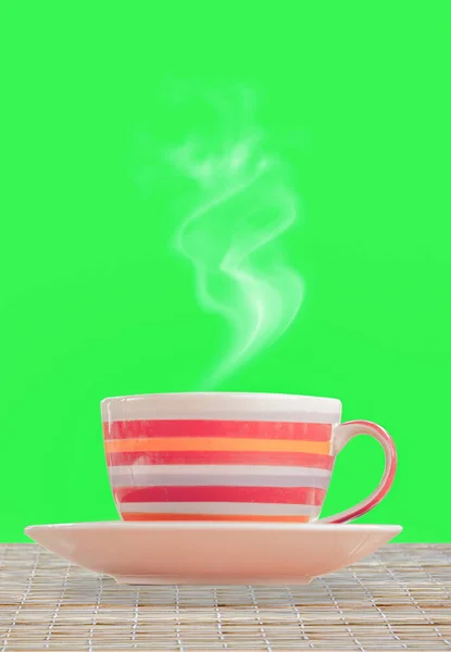 Taza Café Caliente Mañana Con Vapor Cerca —  Fotos de Stock