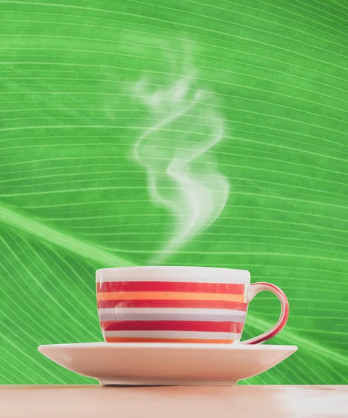 Imagen Cerca Taza Café Con Vapor — Foto de Stock