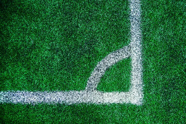 Zielone Boisko Piłki Nożnej Zbliżenie — Zdjęcie stockowe
