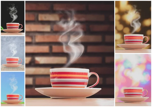 Set Images Hot Coffee Cup — Stock Photo, Image