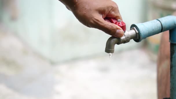 Hand Holding Water Tap Faucet — Stock Video