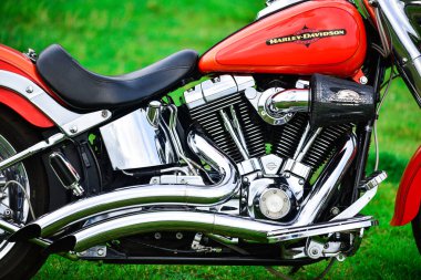 Güzel renkli Harley Davidson motosiklet parçaları, 7 Eylül 2019, Tayland.