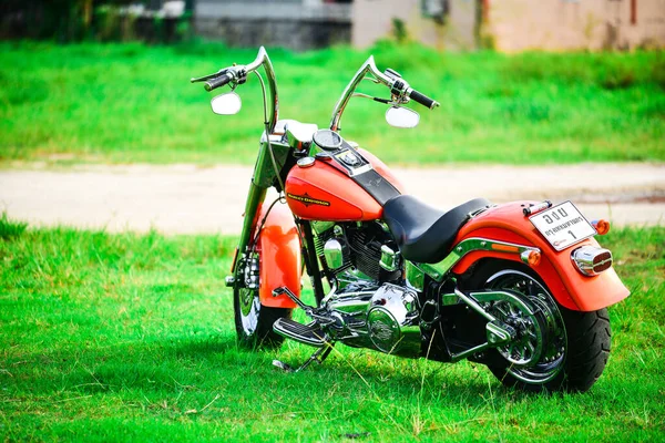 Cor Bonita Motocicleta Harley Davidson Estacionada Lindamente Setembro 2019 Tailândia — Fotografia de Stock