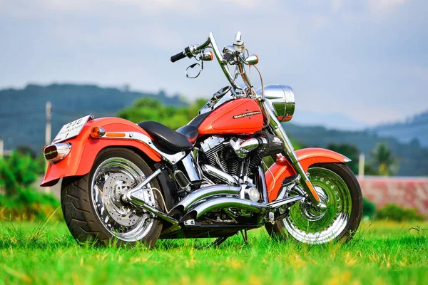 Beautiful Color Harley Davidson Motorcycle Parked Beautifully September 2019 Thailand — Stock Photo, Image