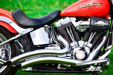 Güzel renkli Harley Davidson motosiklet parçaları, 7 Eylül 2019, Tayland.