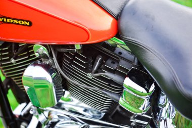 Güzel renkli Harley Davidson motosiklet parçaları, 7 Eylül 2019, Tayland.