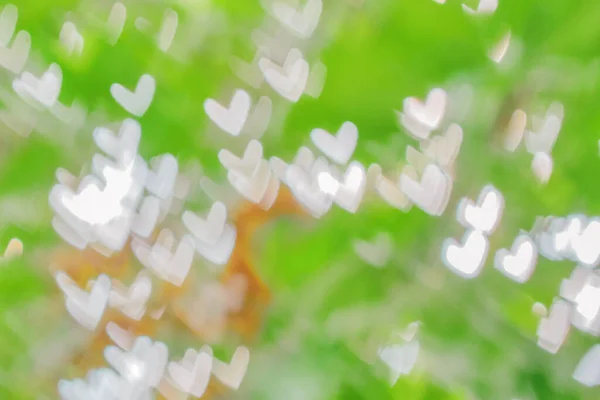 Imagen Fondo Abstracta Bokeh Verde Forma Corazón Naturaleza Causada Por — Foto de Stock